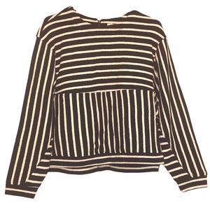 Nurode Navy Blue & Cream/Ivory Stripe Sweater Back Zipper Size XSmall